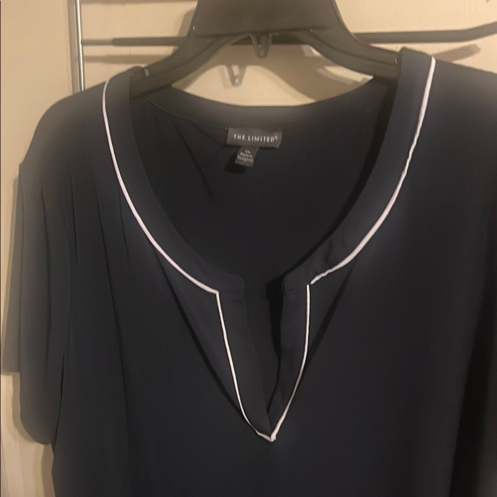 The Limited Dark Blue Top with Light Trim